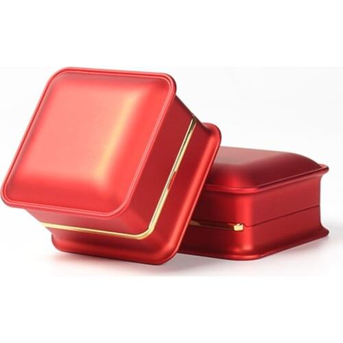 Deluxe Square LED Light Wedding Ring Box Display Storage Jewelry Box Birthday Gift Jewelry Case Wedding Band Display Storage Box