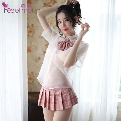 Sexy Perspective Student Sexy Lingerie Sexy Underwear British Student Uniform Temptation Plaid Skirt Shirt Bow Tie Pleated Skirt