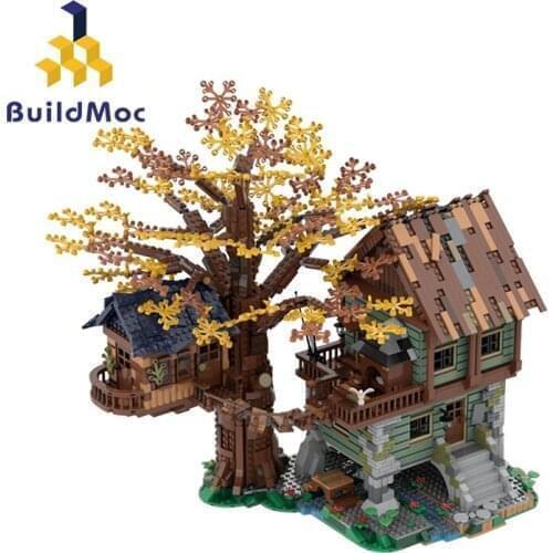 BuildMoc Town Country House Fall Foliage Scene Building Model Building Blocks DIY Children Education Building Block Toys