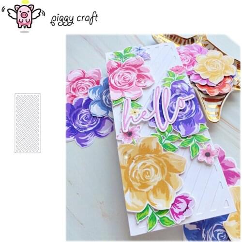 Piggy Craft metal cutting dies cut die mold Diagonal rectangular frame Scrapbook paper craft knife mould blade punch stencils