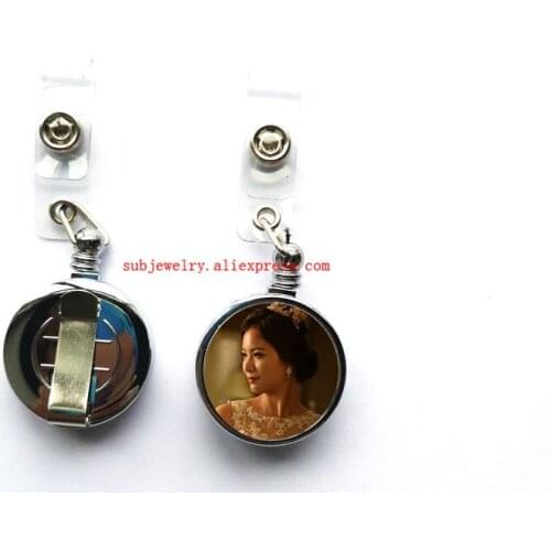 New sublimation blank plastic retractable key ring chain with metal clip hot transfer printing materials 28mm 15pieces/lot
