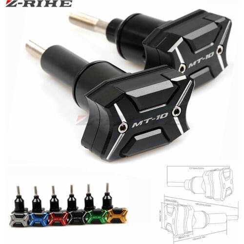 Motorcycle parts New Falling Protectors Motorcycle Black Frame Slider Anti Crash Caps For 2016 YAMAHA MT-10 FZ-10 MT10 FZ10