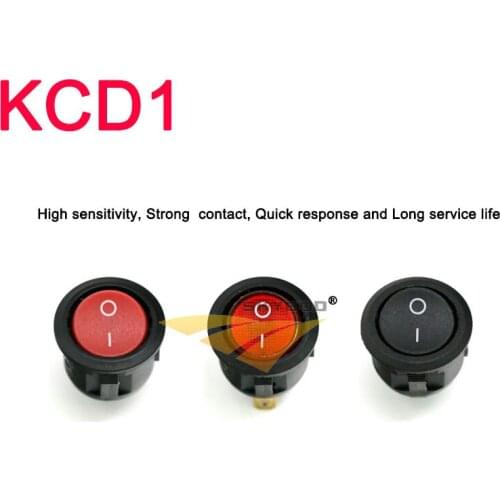 1/5PCS 23MM KCD1 Round Rocker Switch 2/3Pin ON-OFF-ON 2/3 Position 6A/250VAC 10A/125VAC SPST LED Car Push Button Switch