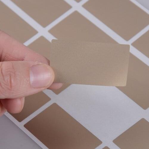 20pcs 23*42mm Blank For Secret Code Cover Home Game Wedding High Quality gold or silver Scratch Off Sticker
