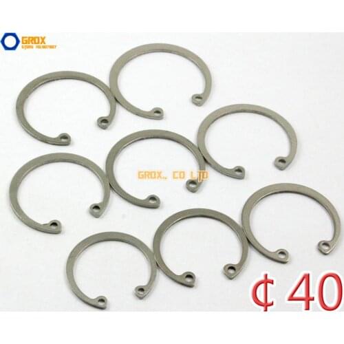 25 Pieces 40mm 304 Stainless Steel Internal Circlip Snap Retaining Ring
