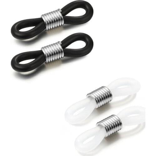 50pcs/lot Clear Sport Glasses Rope Eyeglasses Chains Retainer Ends Rope Sunglasses Leather Rope Eyewear Accessories Connector