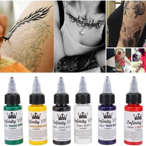 6Pcs/Set Tattoo Ink Pigment Long Lasting Tattoo Inks Body Art Tattoo Set Tool Microblading Tattoo Makeup Beauty Painting Pigment