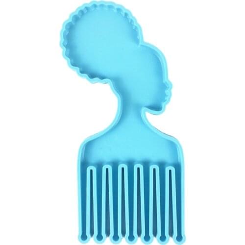 African Men Women Heads Shaped Combs Epoxy Resin Mold Silicone Mould DIY Crafts Casting Tools