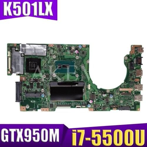 AKEMY K501LX Laptop Motherboard For ASUS K501LX K501LN K501LB A501L K501L V505L Mainboard 100% test Ok GTX 950M i7-5500U 4GB