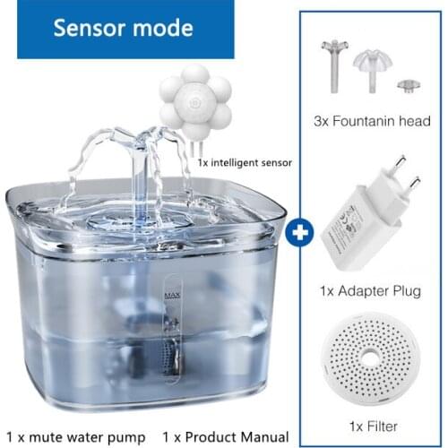 2.5L Cat Water Fountain Filter Automatic Sensor Drinking Fountain Feeder Pet Water Dispenser Auto Drinker For Cats WF109 Waterer