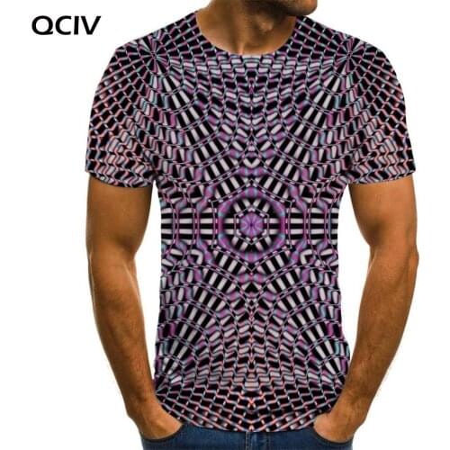 QCIV Brand Dizziness T shirt Men Colorful Anime Clothes Pattern Tshirts Casual Abstract Shirt Print Mens Clothing Hip hop New