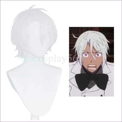 The Case Study of Vanitas Cosplay Wig Noé White Short Side Part Bangs Heat Resistant Hair Anime Noe Role Play