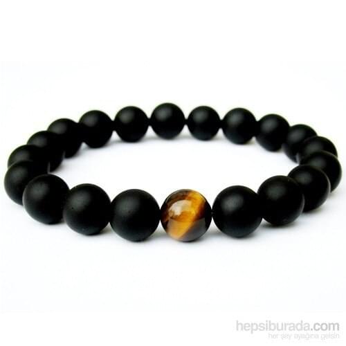 Takıcadde Black Matte Onyx Tiger Eye Natural Stone Bracelets