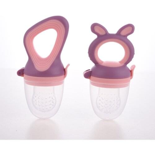 Cartoon Baby Nipple Fresh Food Fruit Milk Feeding Bottles Nibbler Learn Feeding Drinking Water Straw Handle Teething Pacifier