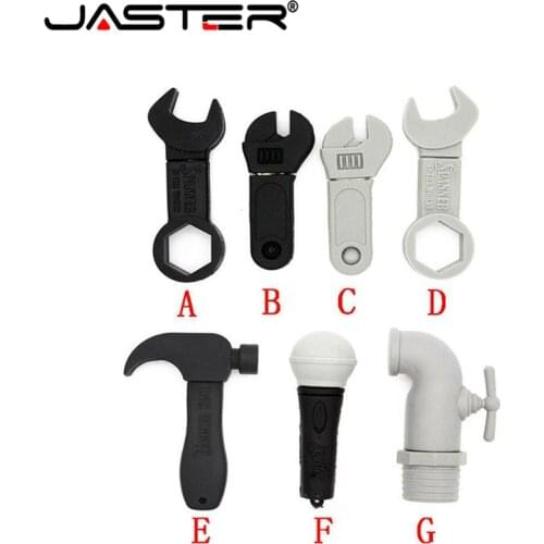 JASTER Cartoon Wrench Model Memory Stick Pendrive 4gb 8gb 16gb 32gb 64GB 128GB Tool Hammer Usb Flash Drive Gift