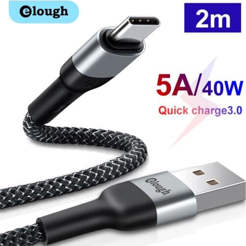 Elough 5A USB Type C Cable for Huawei P30 P20 P10 Mate 20 10 Pro Plus Lite Fast Charger for Xiaomi Quick Charge 3.0 USB C Cable