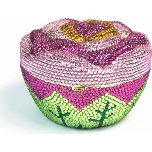 Cake Shape Colorful Crystals Women Handbags Metal Clutch Fashion Ladies Party Purse Clutches Diamond Dinner Banquet Shoulder Bag