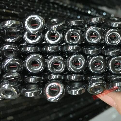Free Shipping Black Hematite circle ring Loose Beads 10mm 40pcs/lot