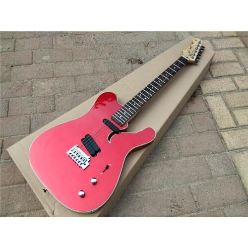 Red Single Wave Electric Guitar,Mahogany Body&Rosewood Fingerboard Chrome Hardware BJ-318