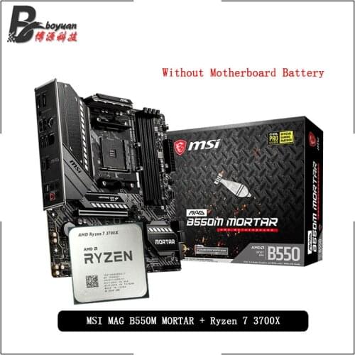 AMD Ryzen 7 3700X R7 3700X CPU + MSI MAG B550M MORTAR Motherboard Suit Socket AM4 All new but without cooler