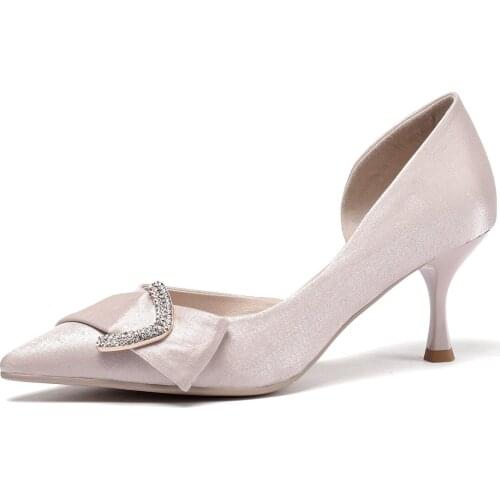 Fashion womens shoes in 2019 spring and summer new products with high point size code 33-40 shallow single shoes wet