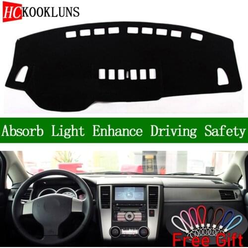 For Nissan Tiida C11 2005 2006 2007-2010 Dashboard Cover Sun Shade Dash Mat Carpet Car Stickers Interior Accessories