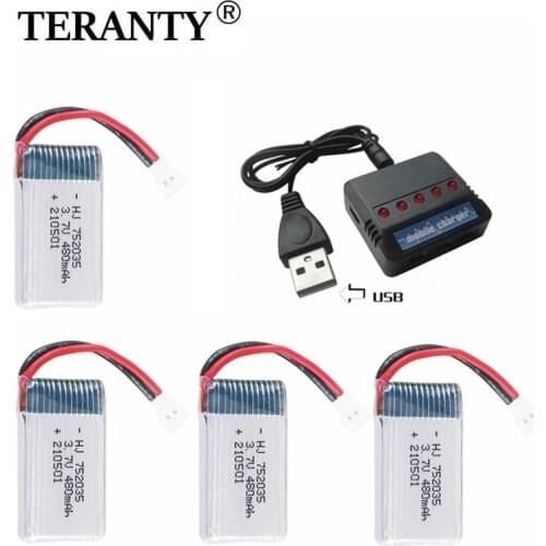 Upgrade H31 Battery 3.7V 480mAh lithium battery with charger for H107 H31 KY101 E33C E33 RC Drone Spare Parts