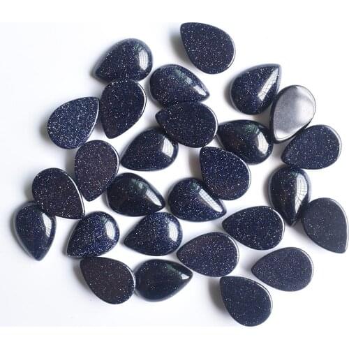 Wholesale 50pcs/lot fashion good quality blue sand stone water drop shape cabochon Beads 13x18mm for jewelry making free