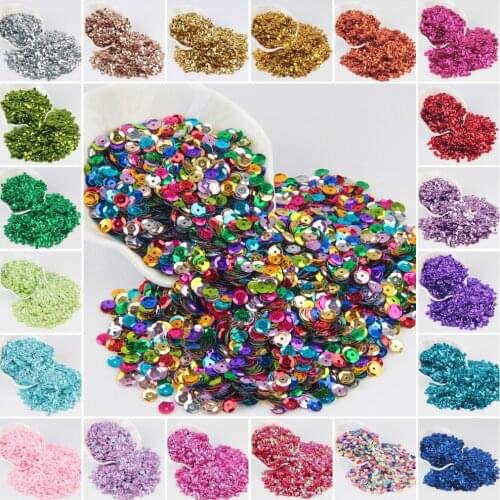 Sequin 6mm Cup PVC Round Paillettes Loose Sequins for Home Party Wedding Decor Embellishment Sewing DIY Accessories 1600pcs20g