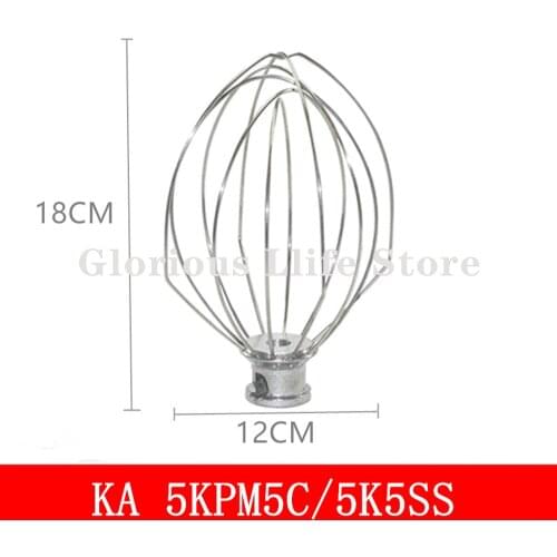Stainless Steel Wire Whip Mixer Attachment for Kitchenaid K5AWW 5K5SS Flour Cake Balloon Whisk Egg Cream Stirrer