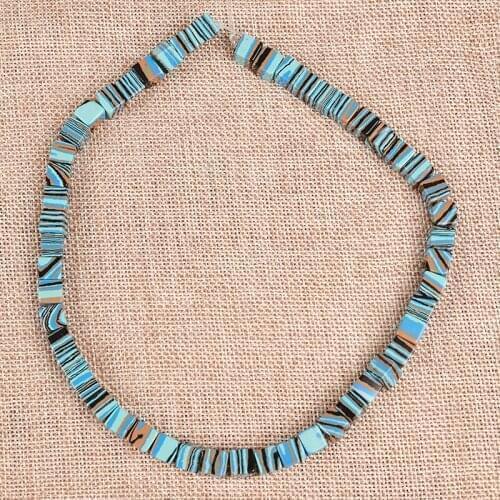 Blue and Mashup Color fresh Specification and Dimension Mannered Semiprecious Syn-thetic blue -striped pine Loose beads