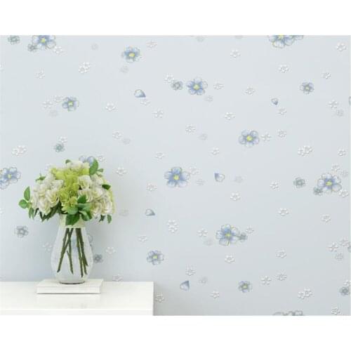 Beibehang Modern wallpaper Small fresh garden wallpaper non-woven solid color bedroom wallpaper plain small floral mural behang