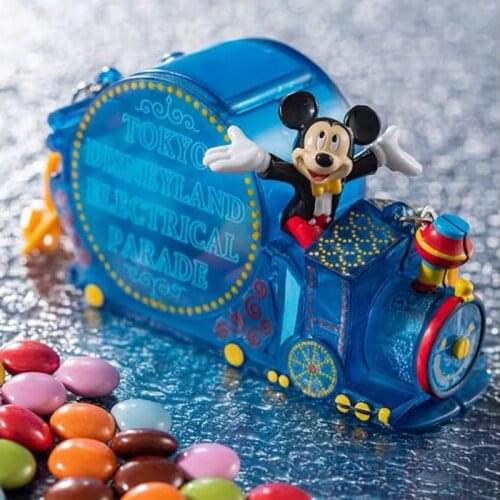 1Piece 10cm Disney find Japan Mickey night tour light show little train candy box storage box