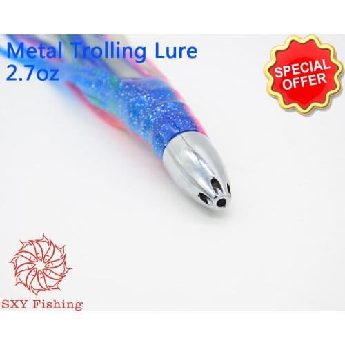 SXY FISHING D65 Metal Trolling Lure Weigth 2.7oz Metal sea fishing Trolling octopus lure Ship bait perfect swimming stroke