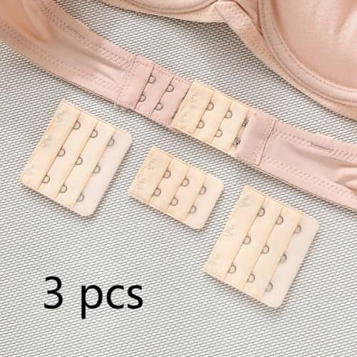 3 pcs Bra Extension Strap Strap Extension Ladies Elastic Bra Extension Strap Extender Black White Pink Adjustable 2/3/4 Buckle