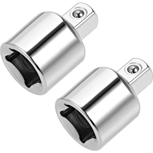 Uxcell 2 Pcs 3/8" Drive (F) x 1/4" (M) Socket Reducer, Female to Male, Cr-V (Silver)