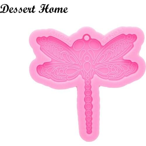 DY0837 Bright Resin Art diy Dragonfly Mould , Resin Silicon Mold keyring , DIY Epoxy Jewellery Making