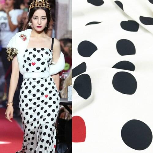 Polka Dot Fishtail Skirt Digital Printed Fabric Spring Summer Flower Type Cloth for Womens Clothing Dresses Skirts by the Meter