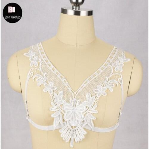 Women elastic body harness lace sexy gothic lingerie bondage harajuku pastel gothic cage bra harness lace harness bra WQO0355