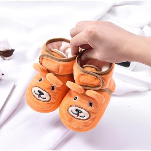 Winter Baby Girls Boys Keep Warm Shoes Cartoon Bear First Walkers Anti-slip Newborn Toddler Infant Girl Footwear Shoes