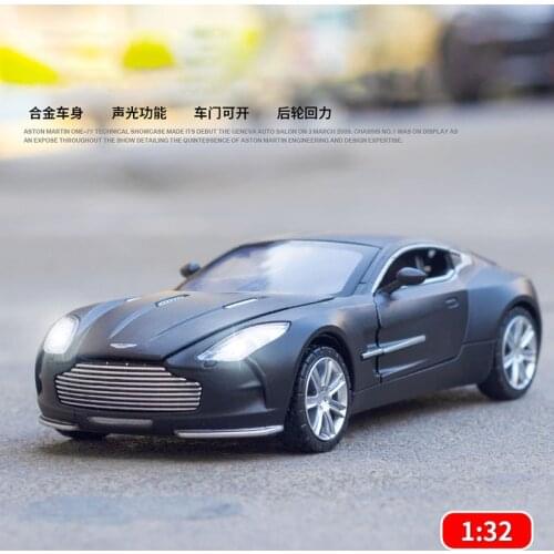 1/32 Alloy Die Cast Aston Martin Sports Model Toy Car Simulation Sound Light Pull Back Collection Toys Vehicle For Gifts
