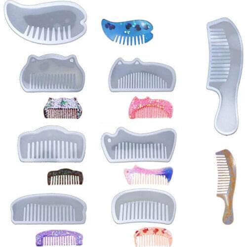 1Pcs 3D Transparent UV Resin Silicone Comb Mold Epoxy Resin Molds For DIY Jewelry Making Tools Resin Moldes Resin Silicone mold