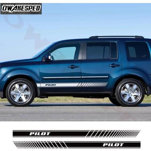 2PCS Car Door Side Skirt Decal Sport Styling Stickers For-Honda Pilot Auto Body Decor Stickers Vinyl Decals Accessories