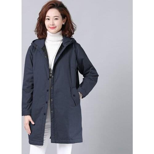 2019 New Womens Cotton Coat Long Section Thickening Parkers Quilted Warm Windbreaker Jacket Korean Loose Female Cotton Clothing
