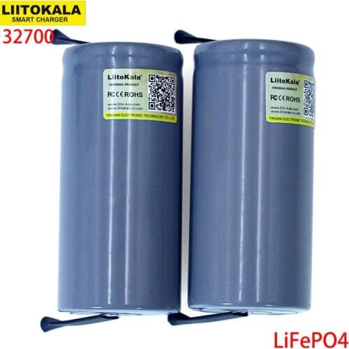 6pcs LiitoKala 3.2V 32700 6500mAh LiFePO4 Battery 35A Continuous Discharge Maximum 55A High power battery+DIY Nickel sheets