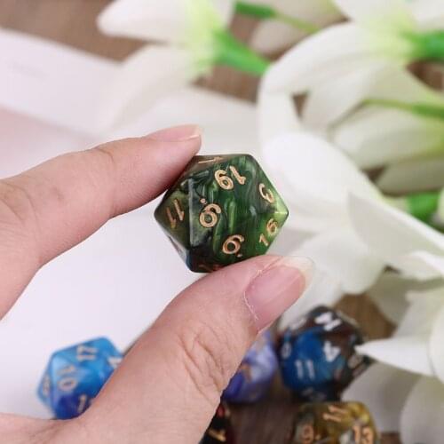 7pcs D20 Polyhedral Muti-sided Dice Numbers Dials Table Board Role Playing Game for Bar Club Party