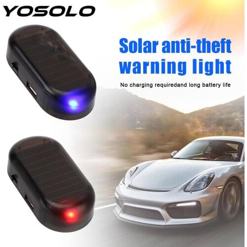 Anti-Theft Caution Lamp Solar Powered LED Flashing Imitation Wireless Warning Car Fake Security Light Simulated Dummy Alarm