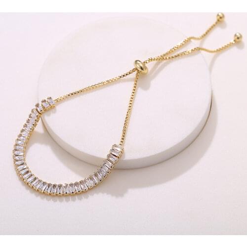 ONYSS Bracelet on the hand Anklets For Women Jewelry Ankle Bracelets Chain 14K Gold Plating CZ Rhinestone Tennis Bracelet