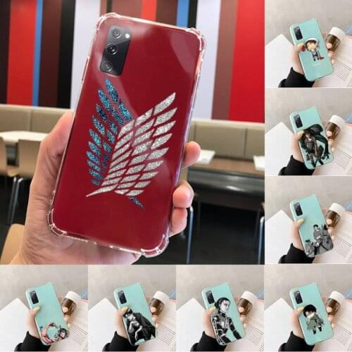 Attack on titan anime Phone Case Transparent For Samsung S 10 9 20 11 7 8 21 6 P Edge PLUS ULTRA 4G 5G