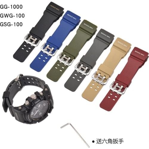 For Casio G-Shock GG-1000 GWG-100 GSG-100 Resin Watchband Sport Waterproof Replace Bracelet Strap Casio Watch Accessories